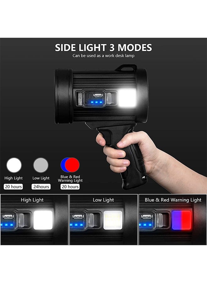 Powerful Searchlight, 2200 Bright Lumens Handheld Hunting Flashlight, Super Durable LED Spotlight, Suitable for Boating/Camping  - Image 3