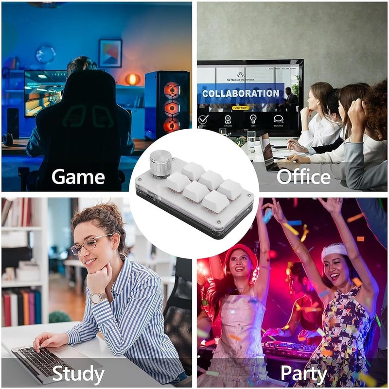 Mini Macro Mechanical Gaming Keypad 6 Keys One Handed USB Type C Programmable RGB Keyboard for PC Gaming Office and Industrial Control - Image 5