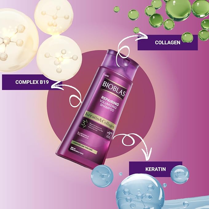 BIOBLAS KERATINE & COLLAGEN SHAMPOO 360 ML - Image 3