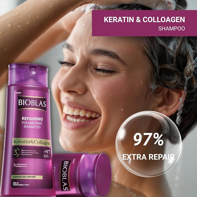 BIOBLAS KERATINE & COLLAGEN SHAMPOO 360 ML - Image 2