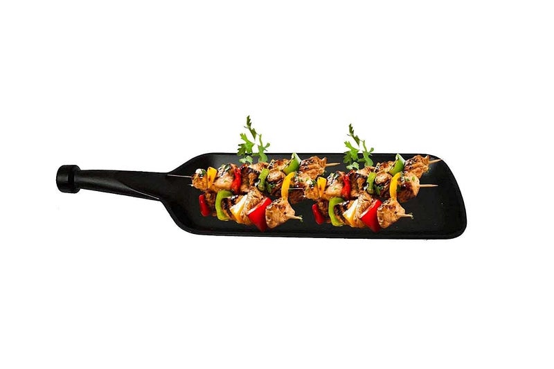 LOGRO Melamine, Bat, Boat & Straight Shape Snacks Serving Platter Black(Pack of 1 Piece) - Image 3