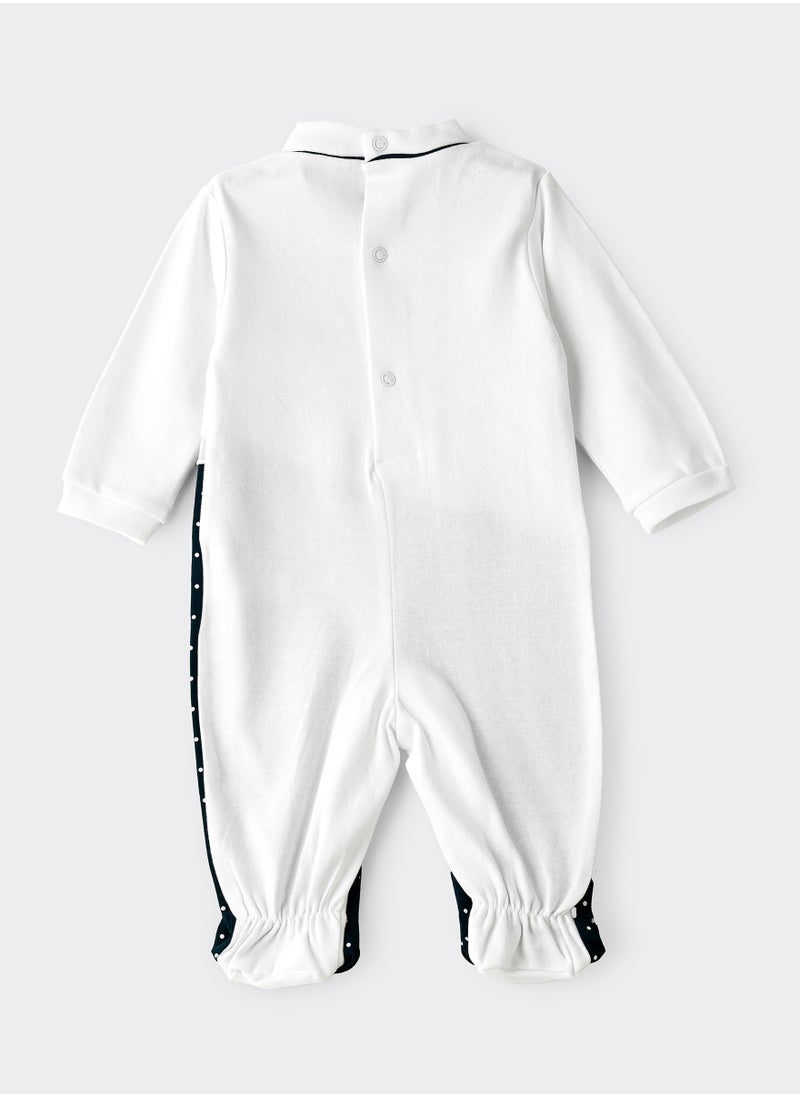 Tiny Hug Baby Girl White and Blue Heart Onesie  - Image 2