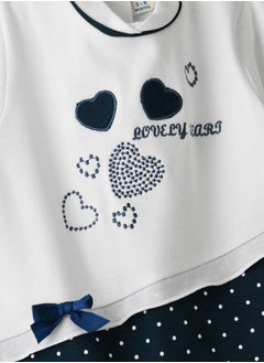 Tiny Hug Baby Girl White and Blue Heart Onesie  - Image 3
