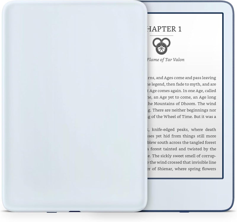 TACKY DESIGN تصميم لزج بلون أحادي لغلاف جلد الكيندل Paperwhite لعام 2024، من نوع فينيل بلون كلاسيكي، ملصق 3M عالي الجودة لتغطية السطح بالكامل (لون أزرق سماوي، Paperwhite، الجيل الثاني عشر، 2024). - Image 1