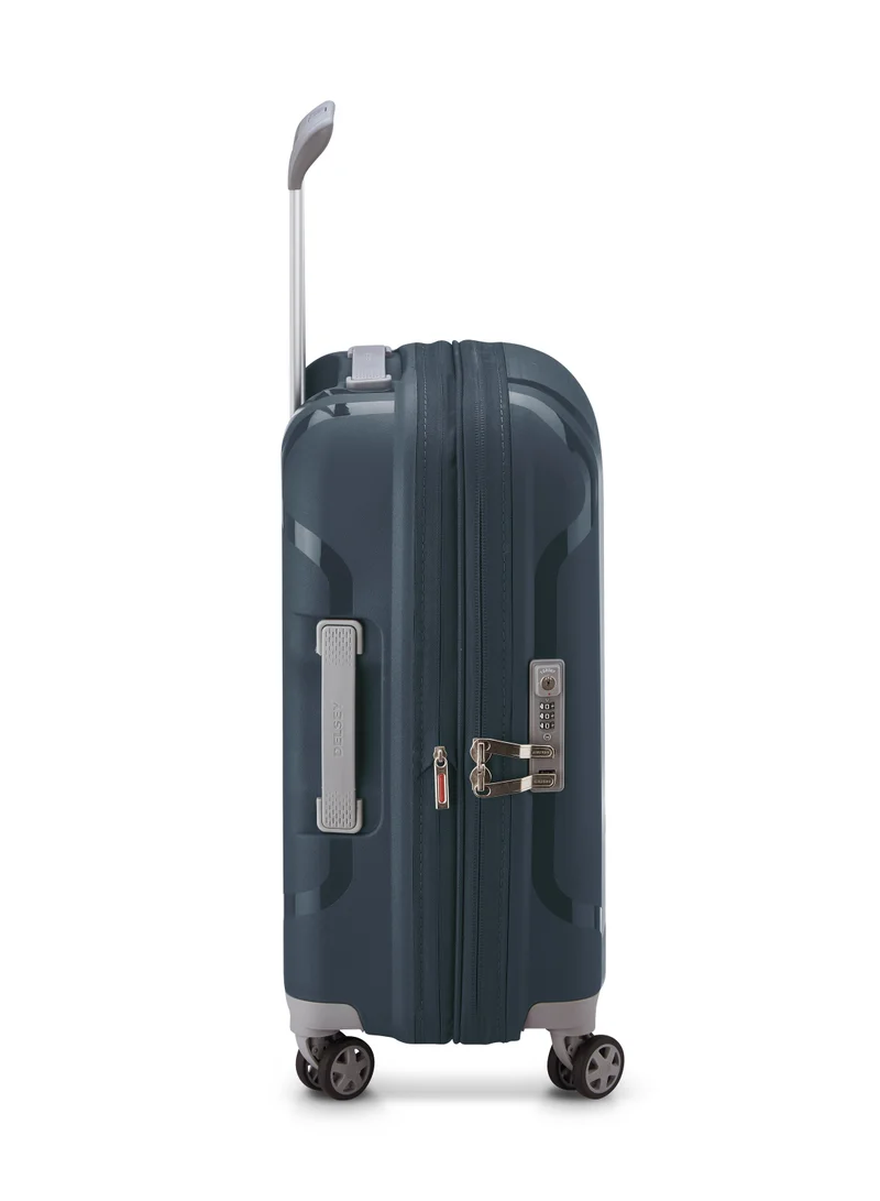 DELSEY Paris Clavel 55cm Hardcase 4 Double Wheel Expandable Cabin Luggage Trolley Blue Jean