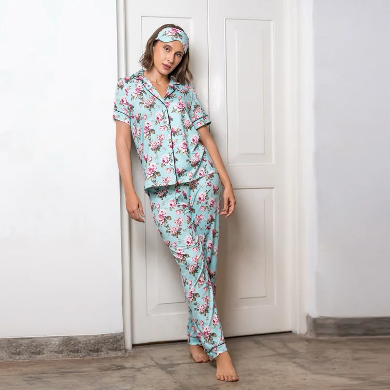 أدريا Aadaraya Pyjama Set Button-Down Shirt & Trousers