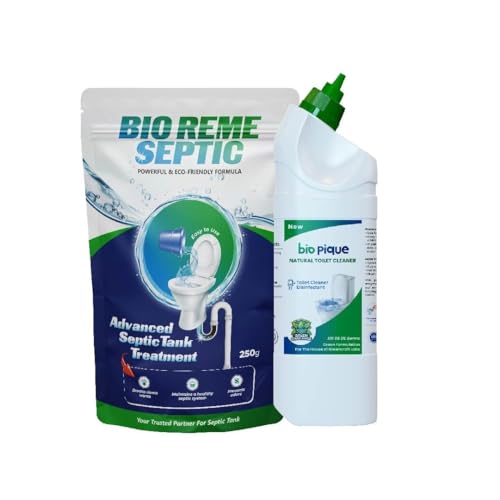 Bio Reme Greencraft Labs Septic Tank Cleaner Powder | Sludge Reduction & Odour Control Formula | Bacteria Based Eco Friendly Waste Treatment Solution | Home & Commercial Use Pack 250g + 500ml - Image 1