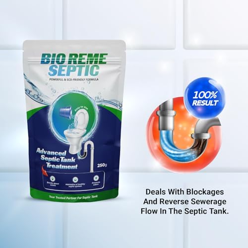 Bio Reme Greencraft Labs Septic Tank Cleaner Powder | Sludge Reduction & Odour Control Formula | Bacteria Based Eco Friendly Waste Treatment Solution | Home & Commercial Use Pack 250g + 500ml - Image 3