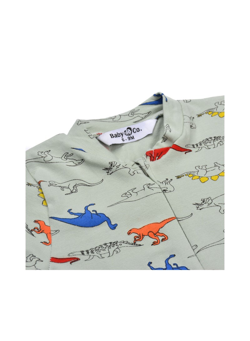 Baby Co. Mint Dinos Baby suit with Ice cap. - Image 2