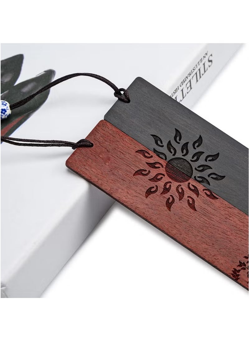 phomemo Wood Bookmark, bookmarks for books Gift for Men Women, Book Mark Accessories (Sun and Tree)  - Image 2