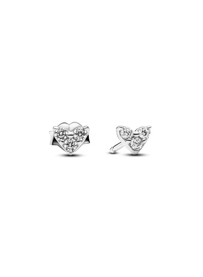 PANDORA Triple Stone Heart Stud Earrings