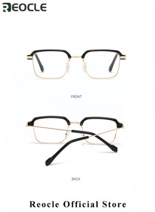 Anti-Blue Light Hot Push Photochromic High-Definition Half-Frame Glasses Retro Square Frame Reading Glasses - view 5