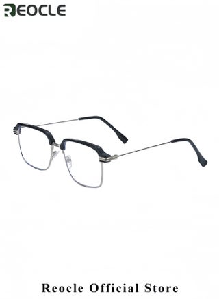 Anti-Blue Light Hot Push Photochromic High-Definition Half-Frame Glasses Retro Square Frame Reading Glasses - view 4