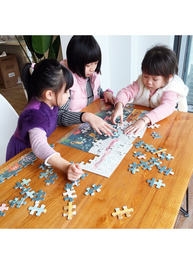 Pinwheel Children's Early Education Toys Puzzle Paper World Eight Canned Puzzle Intelligence Toys Wholesale-Color:108 Pieces Puzzle Underwater World - Image 4