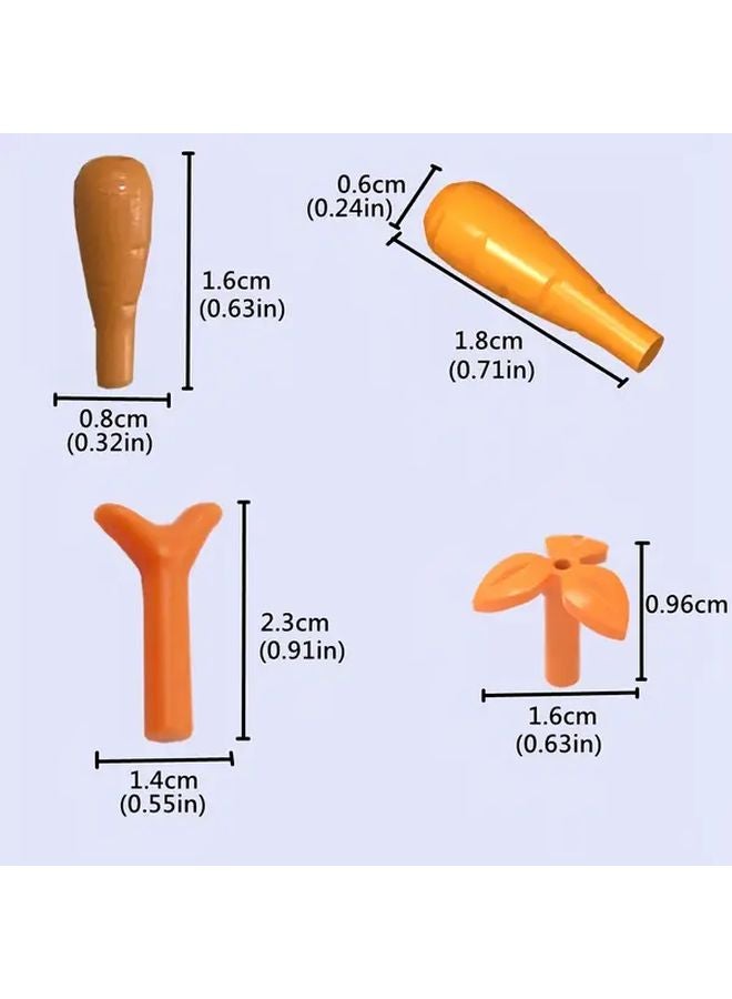Mini Carrot Building Blocks Set ABS DIY Family Farm Vegetable Plants Dark Green Bud - Image 3