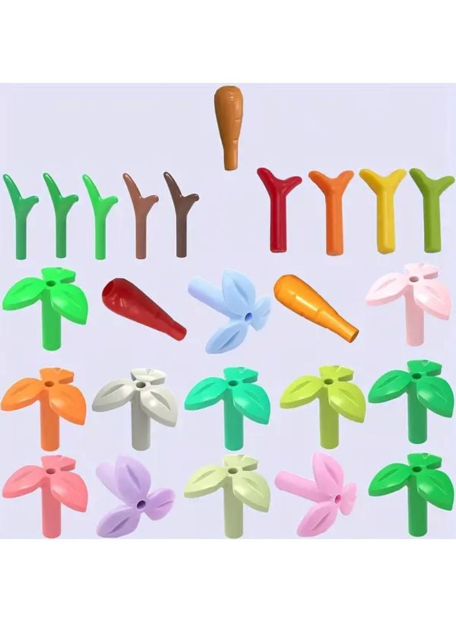 Mini Carrot Building Blocks Set ABS DIY Family Farm Vegetable Plants Dark Green Bud - Image 2