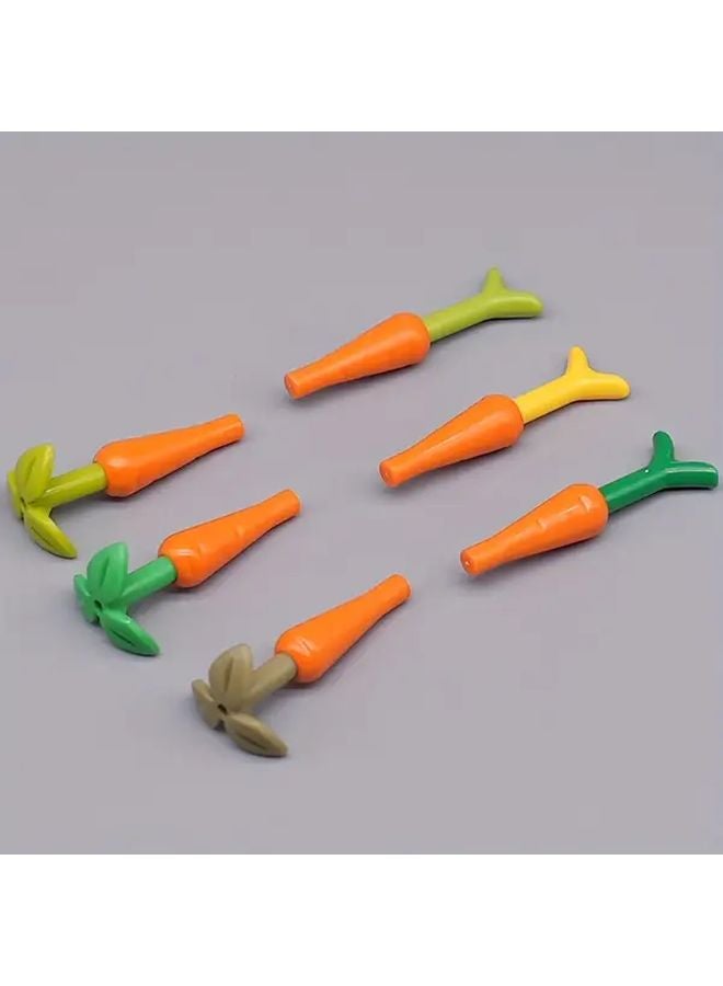Mini Carrot Building Blocks Set ABS DIY Family Farm Vegetable Plants Dark Green Bud - Image 4