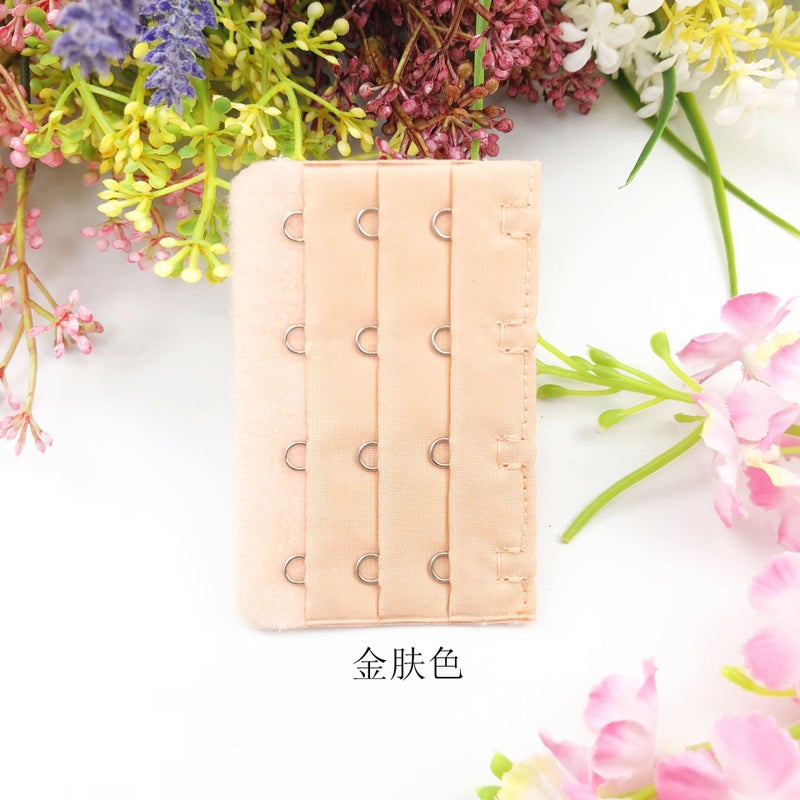 Generic [Stainless steel] small four-row buckle 6.3cm wide bra extension buckle underwear extension buckle small 3-row 4 buckle no packaging Gold complexion  - Image 1