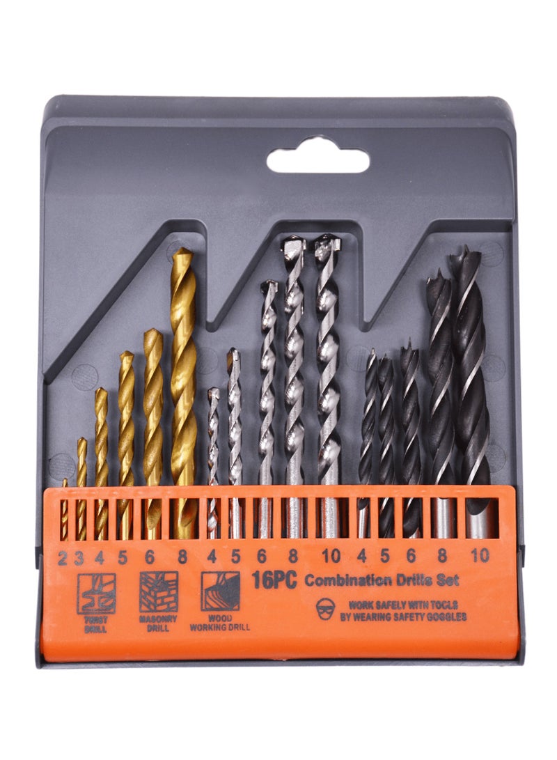 Combination Drill Bit Set 16-Pcs