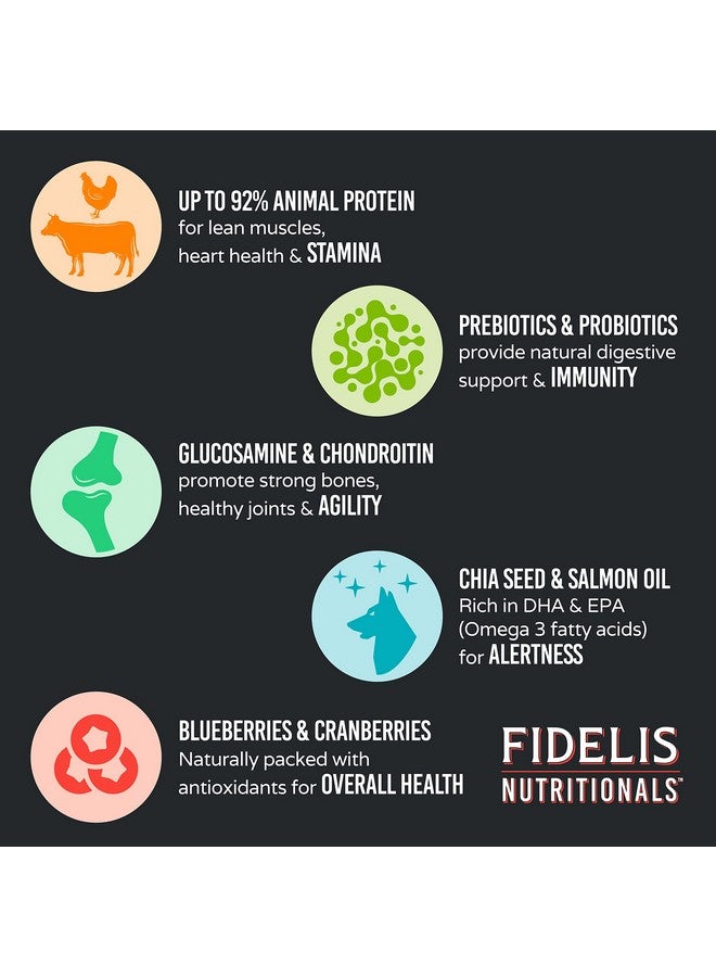 FIDELIS Freeze Dried Raw Dry Dog Food for Small, Medium, Large Dogs, High Protein, Chicken, Blueberries, Superfoods, Omega 3, Grain Free, Kibble-Alternative, Adult & Puppy, Made in USA, Beef, 2 lbs - Image 2