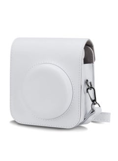 ماركة غير محددة بو الجلود حالة الكاميرا متوافق مع كاميرا فورية Instax ميني 12 ، حزام قابل للتعديل مع الأشرطة وحقيبة تخزين الجيب الأبيض  - Image 1