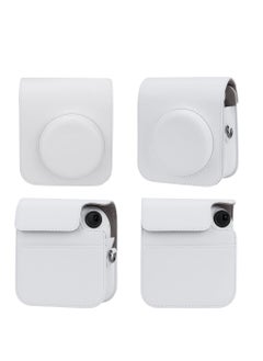 ماركة غير محددة بو الجلود حالة الكاميرا متوافق مع كاميرا فورية Instax ميني 12 ، حزام قابل للتعديل مع الأشرطة وحقيبة تخزين الجيب الأبيض  - Image 3