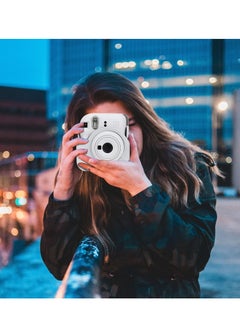 ماركة غير محددة بو الجلود حالة الكاميرا متوافق مع كاميرا فورية Instax ميني 12 ، حزام قابل للتعديل مع الأشرطة وحقيبة تخزين الجيب الأبيض  - Image 4