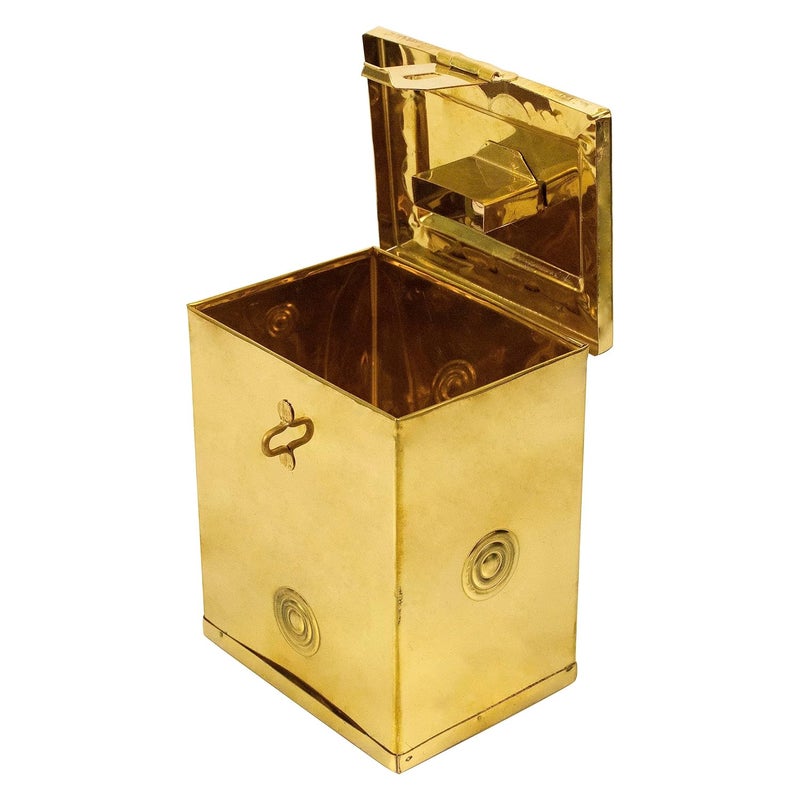 Spillbox حصالة نقود تقليدية من النحاس للمعابد، الماندير | ساعة شمسية نحاسية | حاوية نقود | وعاء نقود | صندوق جمع العملات | خزنة العملات | دكشينا هندي | موفر بنس - هندي نحاسي صغير - Image 2