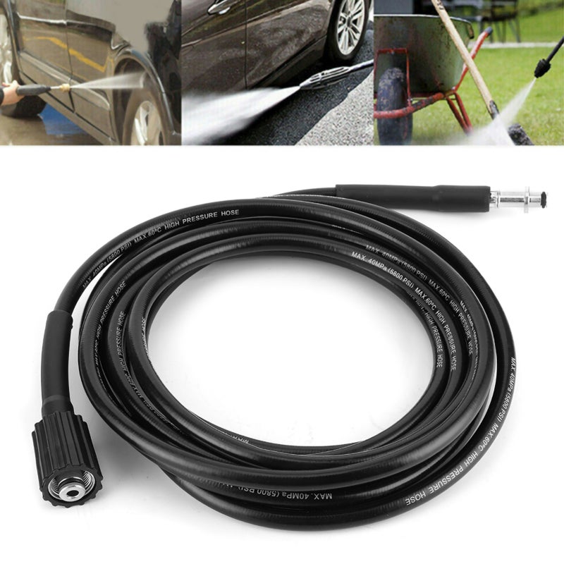 High Pressure Washer Hose: 8 Meters Rubber Material, Durable Abrasion Resistant - Easy Connect Release Pressure Washer Accessory for Cold Water Pipe Cleaning, Drain Unblocking, Karcher K2 K3 K4 K5 - Image 1