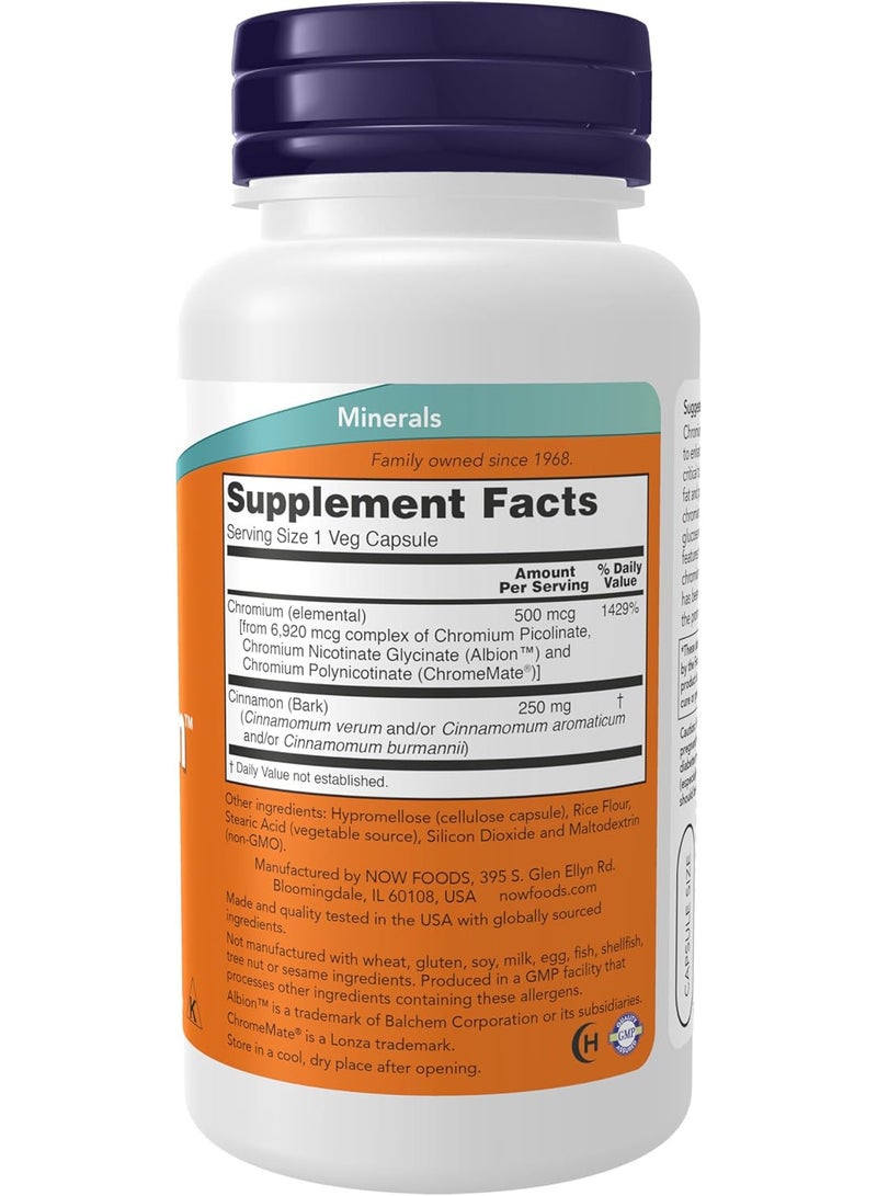 now Tri-Chromium 500 mcg 90 Veg Capsules - Image 2