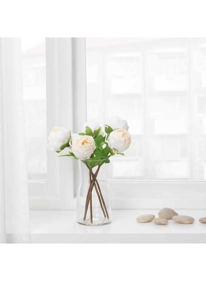 Zaboon Artificial Flower, Peony/White, 30 Cm - Image 3