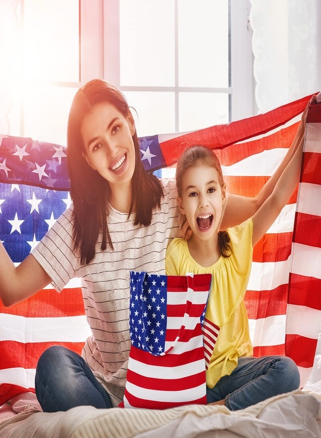 وولاين مجموعة حقائب تسوق قماشية وطنية من والين، 3 قطع، بتصميمات العلم الأمريكي والنجوم الحمراء والزرقاء، مثالية للتسوق في عيد الاستقلال الأمريكي. حقيبة هدايا قابلة لإعادة الاستخدام، مناسبة لحفلات عيد الاستقلال، مقاس 13.4 × 15.8 بوصة. - Image 5