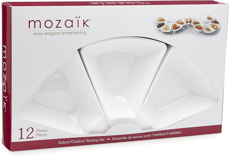 Darice Mozaik Premium Plastic Entertaining and Tapas Set 12 pieces - Image 1