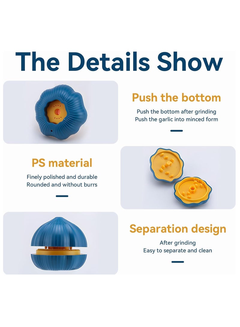 أداة تقطيع الثوم اليدوية، مفرمة الثوم المتأرجحة، أداة تقطيع الثوم والزنجبيل، أداة تقطيع الثوم اليدوية، عصارة، مفرمة، مطحنة الثوم، هراسة، كسارة لسحق الثوم الناعم (أزرق) - Image 2