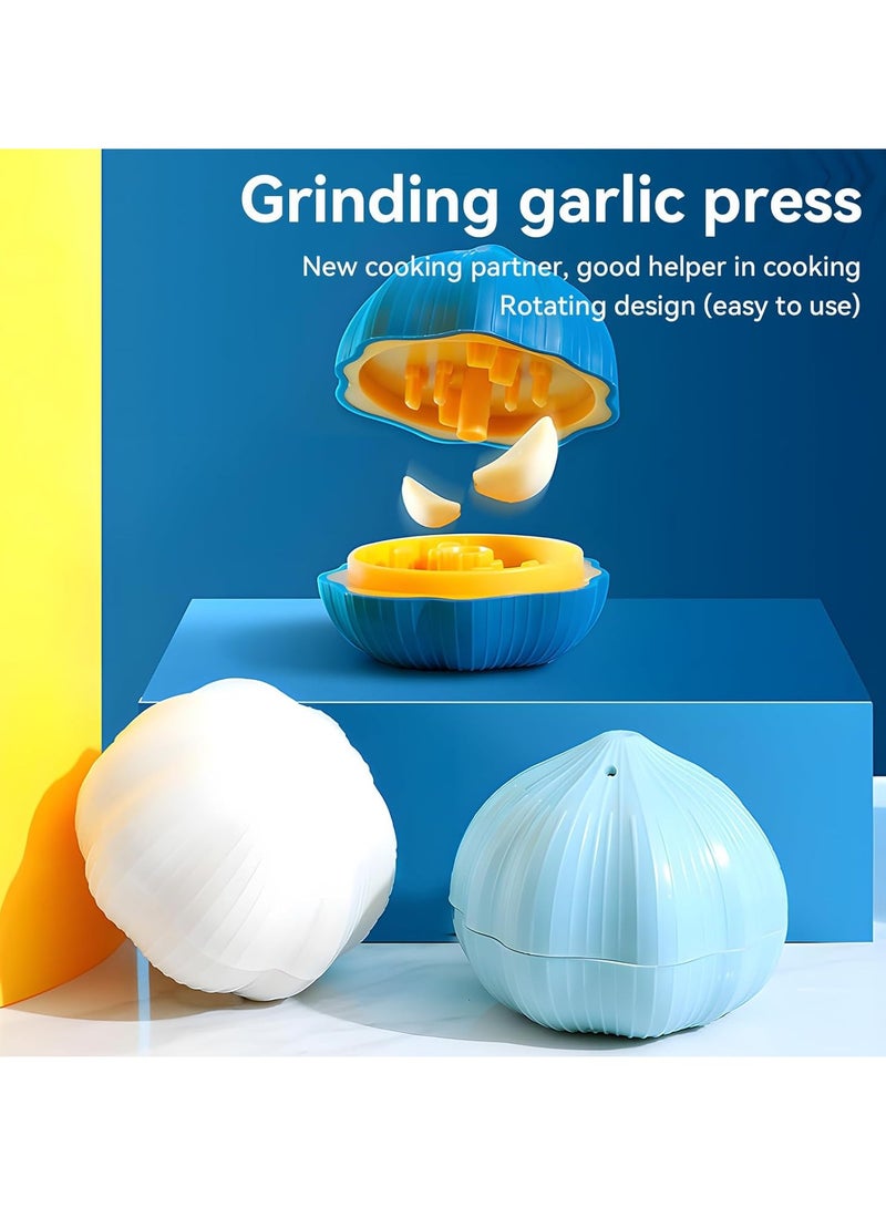 أداة تقطيع الثوم اليدوية، مفرمة الثوم المتأرجحة، أداة تقطيع الثوم والزنجبيل، أداة تقطيع الثوم اليدوية، عصارة، مفرمة، مطحنة الثوم، هراسة، كسارة لسحق الثوم الناعم (أزرق) - Image 4