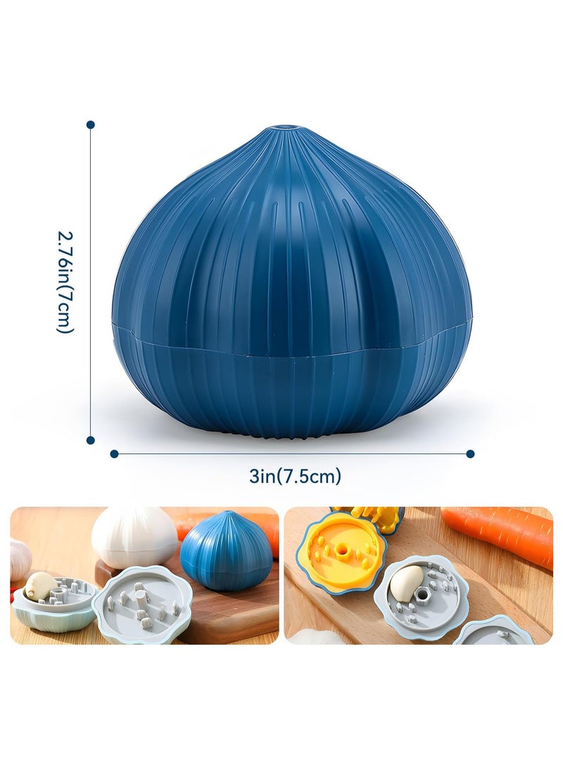 أداة تقطيع الثوم اليدوية، مفرمة الثوم المتأرجحة، أداة تقطيع الثوم والزنجبيل، أداة تقطيع الثوم اليدوية، عصارة، مفرمة، مطحنة الثوم، هراسة، كسارة لسحق الثوم الناعم (أزرق) - Image 5