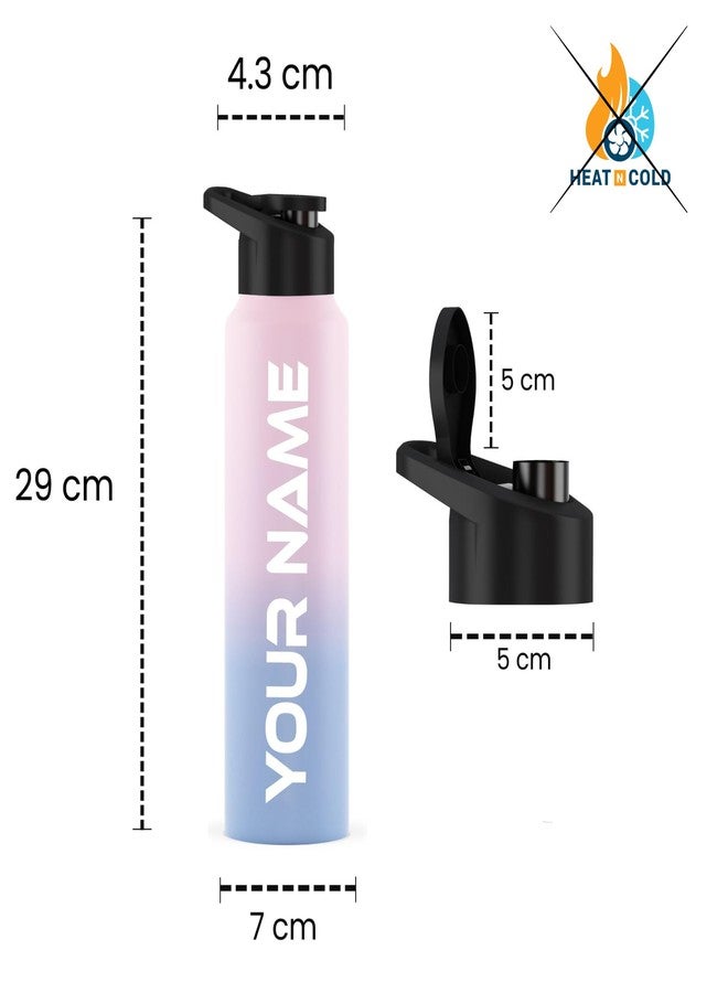 Speedex Stainless Steel Customized Sipper Water Bottles with Name 1Ltr, Gifts for Men, Women, Boys, Girls & Kids, Customised Name Bottle for Birthdays, Anniversaries Pink & Blue 1000ml (Set of 1) - Image 2