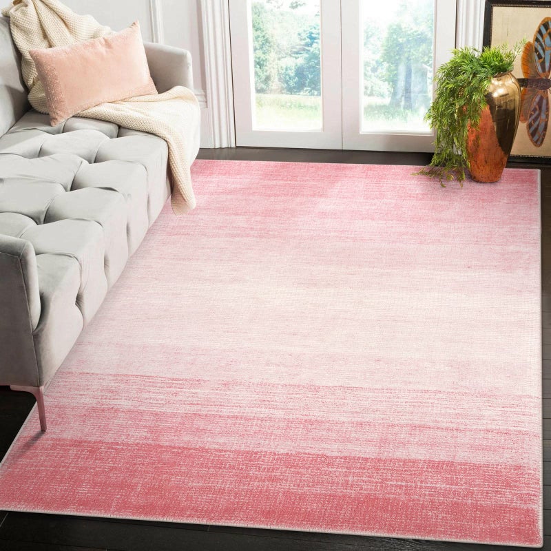 Wonnitar Washable Light Pink Rug 5x7 Modern Ombre Rugs for Living Room NonSlip Abstract Area Rug for Bedroom Girls NonShedding Soft Large Throw Carpet for Bathroom Pink 5x7