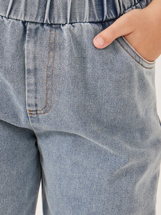 Styli Styli Light Blue Denim Jogger Pants