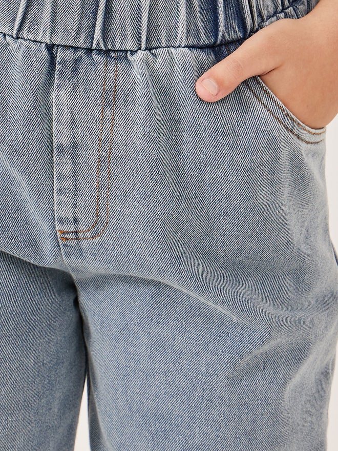 Styli Styli Light Blue Denim Jogger Pants  - Image 3