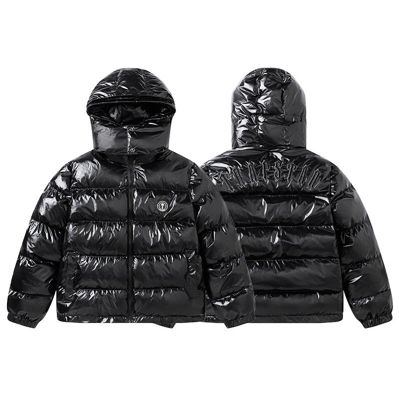 High Version Trapstar New Embroidered Letters American Stand Collar Hooded Trendyy Casual Cotton Jacket Winter - Image 3