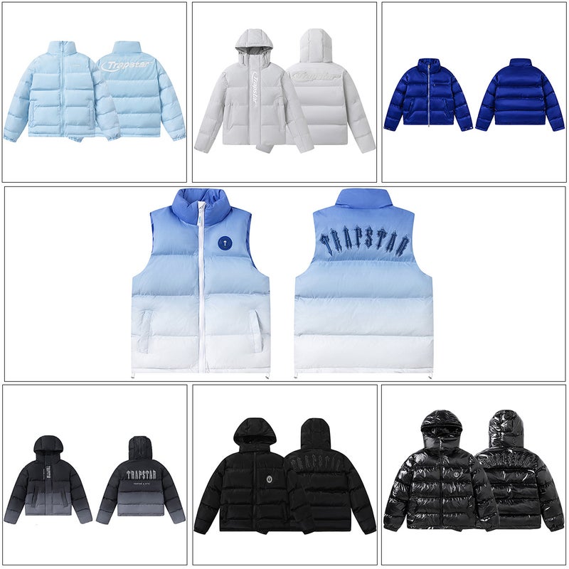 High Version Trapstar New Embroidered Letters American Stand Collar Hooded Trendyy Casual Cotton Jacket Winter - Image 2