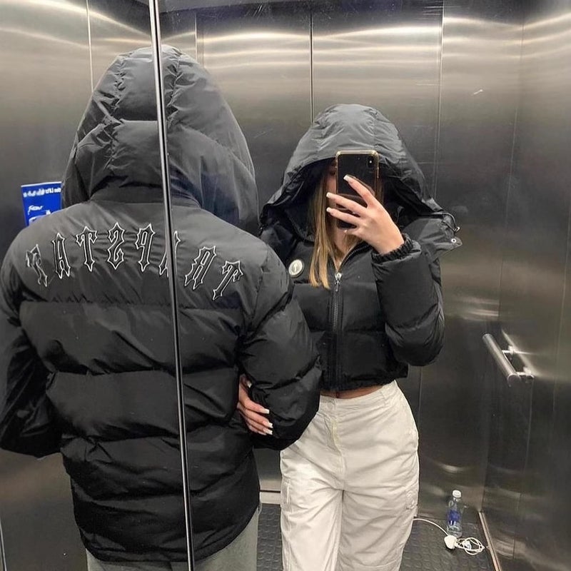 High Version Trapstar New Embroidered Letters American Stand Collar Hooded Trendyy Casual Cotton Jacket Winter - Image 4