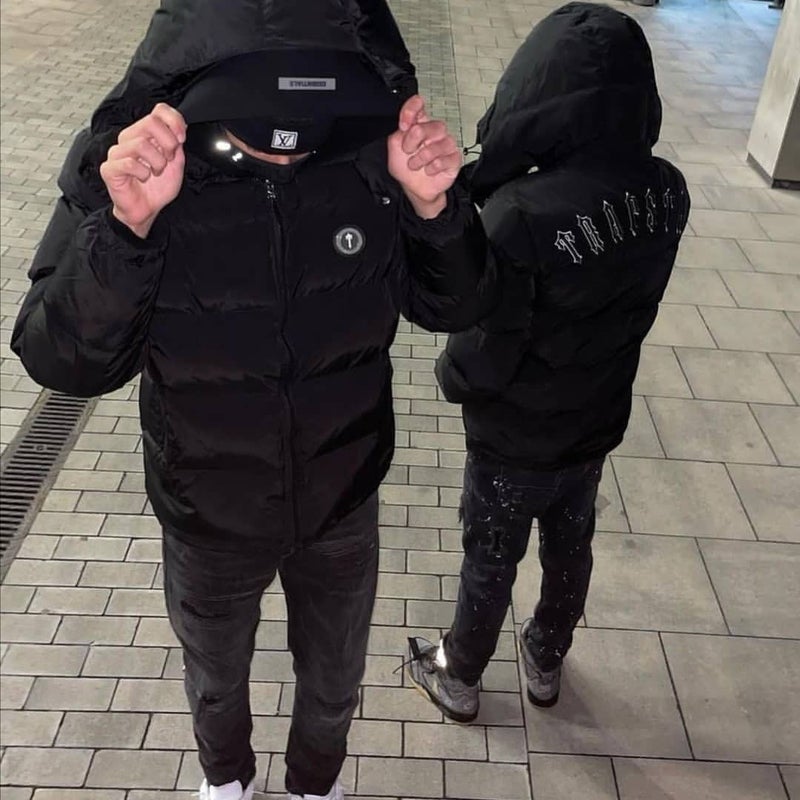 High Version Trapstar New Embroidered Letters American Stand Collar Hooded Trendyy Casual Cotton Jacket Winter - Image 5