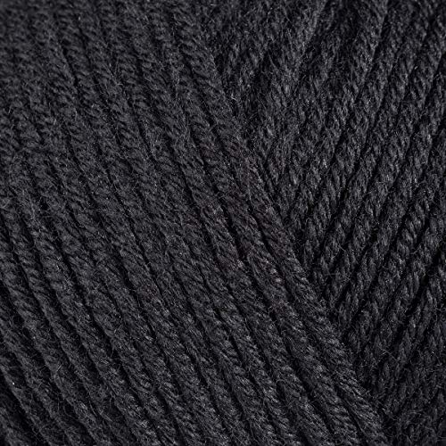 Estako Happy Cotton, 60% Cotton 40% Acrylic Yarn, Soft, Fine/Sport (2) for Crochet and Knitting 1.76 Oz (50g) / 180 Yrds (165m) (4810 - Black) - Image 2