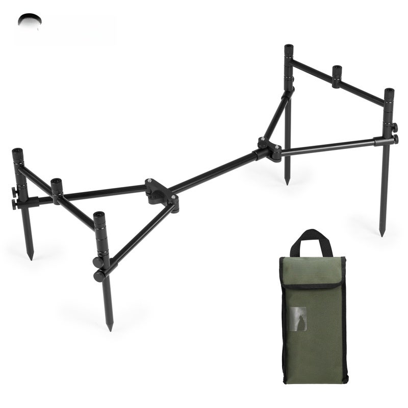 COONOR Detachable Fishing Rod Stand Buzz Bar Pole Rest Head Folding Retractable Fishing Rod Holder with Carry Bag - Image 1