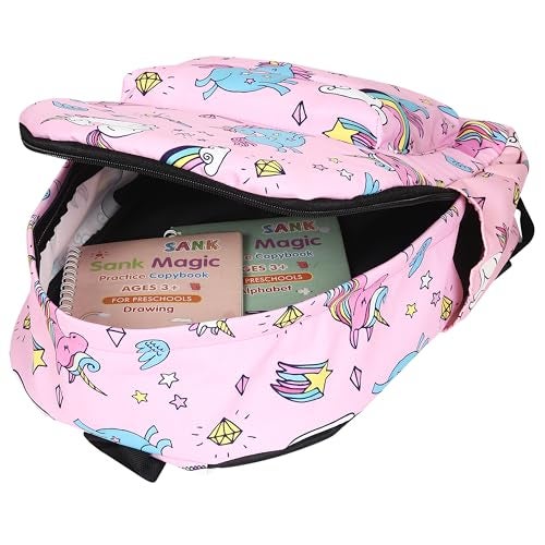 MELVIS 20L Backpack School Bag For Travel With Bottle Compartment | Trendy Water Resistant High Storage Bag For Men & Women | Boys & Girls Laptop Printed Backpack For College Gift (Pink Unicorn) - Image 5