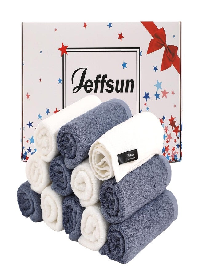JEFFSUN Baby Washcloths 12 Pack, 10x10 inch Ultra Soft Small Wash Cloths for Face and Body, Gentle & Safe White Face Towels on Sensitive Skin, Baby Essentials Shower Gifts for infant Kid Toddler Children - Image 1