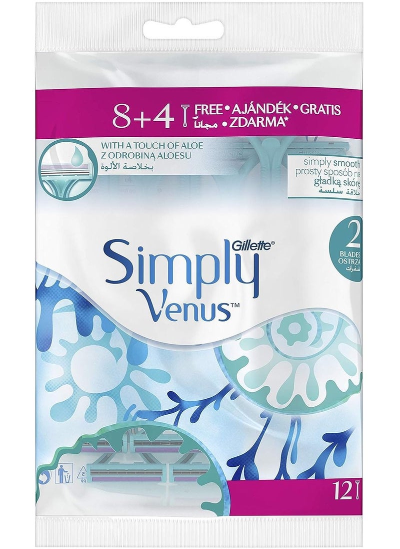 Gillette Simply Venus 2 Disposable Razor 12 count - pzsku/Z63AAE890091AC7BDF6BEZ/45/_/1690389124/e4558ff6-8395-4506-8fb1-0ccc7fb10af0