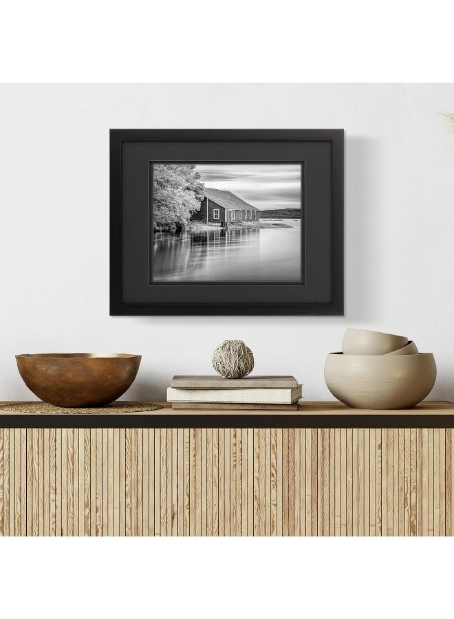 Gallery Solutions Black Wood Wall Frame 11x14 Premium Quality Rectangular Wall Mount Classic Design for 8x10 Photos ReadytoHang Enhance Your Home or Office Dcor with this Elegant Frame Ideal for Showcasing Memories - Image 2